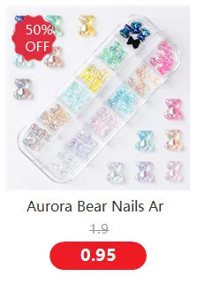 100pcs Clear Crystal Rhinestone 3D Love Heart Nail Charms for Stunning Nail Art Decoration - Perfect for Fall Season Nails and Valentine's Day Manicure