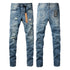 24fw American Fashion Retro Washed Ripped Denim Pants