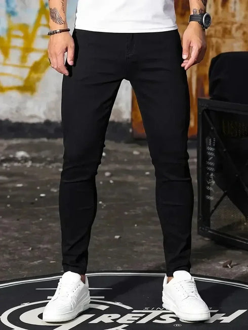Mens Slim Fit Classic Skinny Jeans for Casual Street Style
