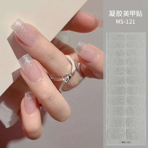 Waterproof Long Lasting Gel Nail Art Stickers for Stunning Full Cover Manicures - 9 Piece Set of Baking-Free Solid Color Decals