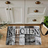 Kitchen Letter Print Area Rug Non-Slip Flannel Carpet Machine Washable for Home Living Room Bedroom
