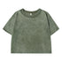 Slim Washed Cotton T-Shirt Women Casual Sport Short Sleeve Retro Tee Shirt