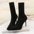 Sexy Sock Boots Knitting Stretch High Heels for Women Fashion Shoes Ankle Boots