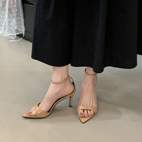 Pointed Toe Ankle Strap Gladiator Heels For Women Sandal