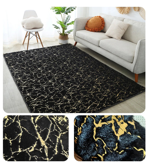 Faux Rabbit Fur Rug for Living Room Luxury Plush Carpet Mat for Bedroom and Bathroom