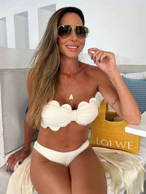 Sexy 3Pcs Bikini Sets Swimwear For Women Push Up Brazilian Biquini Linen Set