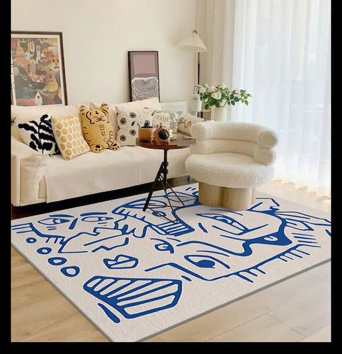 Geometric Irregular Lines Large Area Living Room Carpet Soft Fluffy Bedroom Rug Modern Home Decoration