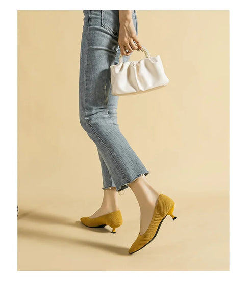 Stylish Women's Pointed Toe Slip-On Flat Pumps for Casual Spring and Autumn Wear