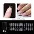 120pcs Coffin Shape Clear Full Cover Fake Nails - Long Press On Acrylic Nail Tips for Autumn Nails