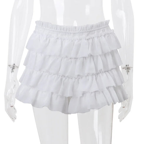 Chic Y2K Ruffle Tiered Mini Skirt and Tie Front Top Co-ord Set for Effortless Night Out - Stylish Summer Outfits Inspo