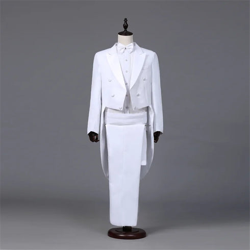 Sophisticated Tailcoat Suit for Performers - Stylish Casual Stage Jacket for All Seasons