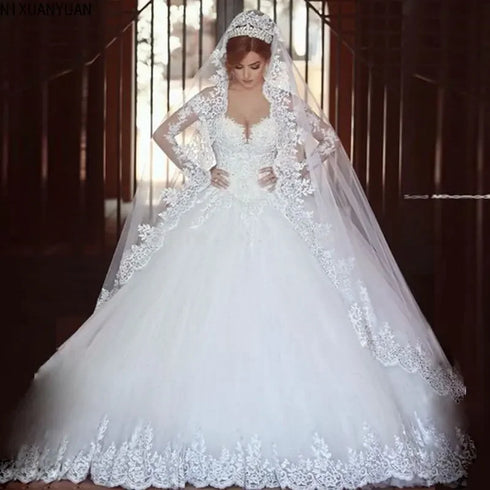 Formal Dresses Long Sleeve Wedding Dress Bride Gown Fairy