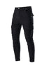 Men's Fashion Elastic Slim Fit Cargo Denim Pants Multi Pockets Casual Skinny Trousers