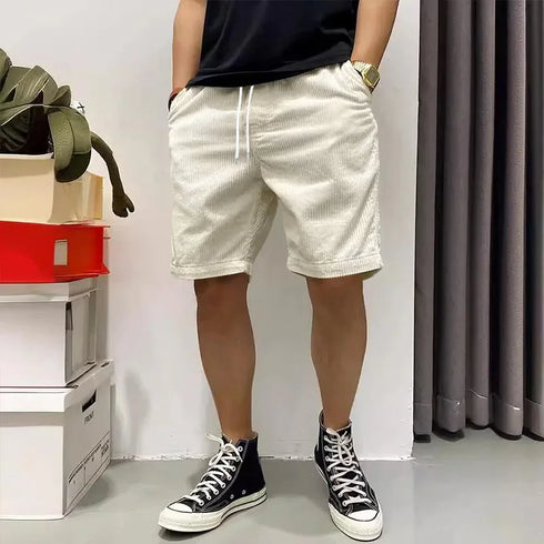 Trendy Retro Corduroy Men's Casual Work Shorts for Summer