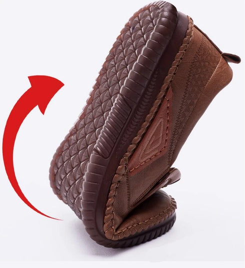 Man Retro Penny Handmade Loafer Casual Shoes Genuine Cow Leather Comfortable Slip-On Design