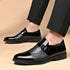 Italian Buckle Loafers for Men Stylish Leather Casual Dress Shoes for Business and Leisure