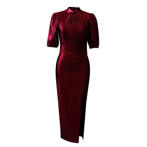 Long Dress Women Party Pleated Bandage Elegant Evening Maxi Dresses