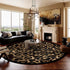 Leopard Print Round Carpet Decoration for Living Room Area Rugs Non-Slip Floor Mats