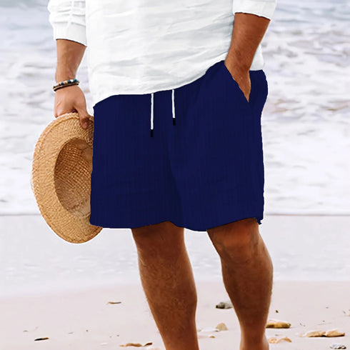 Men's Casual Beach Shorts - Solid Color Loose Fashion Pants
