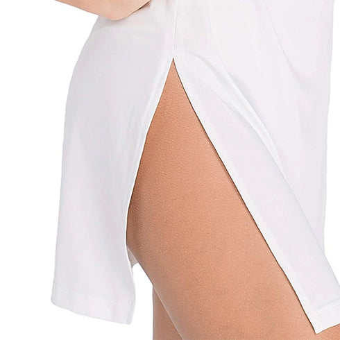 Elegant Mini Dress for Women with Deep V Neck and Split Design