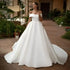 Customized Boat Neck Ball Gown Wedding Dress Off the Shoulder
