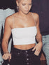 2024 New Fashion Women Spaghetti Strap Crop Top Sexy Bodycon Sleeveless Cami Tube Top Basic Plain Camisole