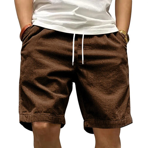 Trendy Retro Corduroy Men's Casual Work Shorts for Summer
