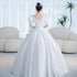 Vintage Princess Wedding Dress Satin Gown with Beading Plus Size