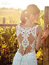 Lace V-Neck Wedding Dress Illusion Spaghetti Straps Floor Length Beach Bridal Gown