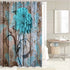 4 Piece Doormat Shower Curtain Set with Non-Slip Rugs Toilet Seat Cover and Bath Carpet for Bathroom Decor