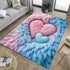 Plush Love Heart Printed Carpet Area Rug for Living Room Bedroom Bathroom Home Decor