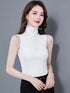 Sleeveless Lace Turtleneck Tank Tops For Women Summer Casual Korean Tees