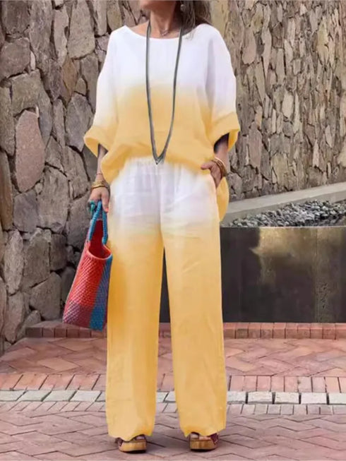 Relaxed Fit Women’s 2-Piece Cotton Linen Lounge Suit with Pockets - Perfect for Summer Outfits Inspo!