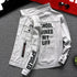 Men's Slim Fit Ripped Denim Jacket with Print for Hip Hop Style - Trendy Outerwear for Dance and Casual Wear