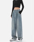 Casual Wide Leg Jeans for Women - Trendy Harajuku Punk Denim Cargo Pants for Effortless Streetwear Style, Perfect for Fall Outfits and Homecoming Events