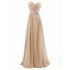 Strapless A-Line Chiffon Bridesmaid Dress With Beading Crystals and Pleats Corset Back