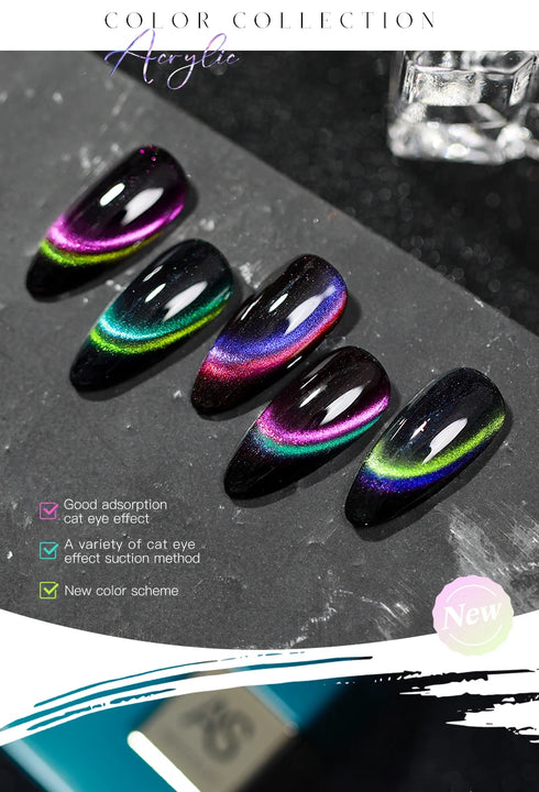Magnetic Cat Eye Nail Gel Polish - 15ml 9D Shiny Galaxy Effect Soak Off Varnish for Stunning Nail Art, Long Lasting Manicure Essential