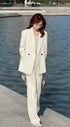 Elegant 3-Piece Korean Business Suit for Women: Stylish Blazer, Sleeveless Vest, and Wide Leg Pants Set for Office and Casual Wear