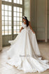Elegant Appliques One Shoulder Wedding Dresses A-Line Bride Gow with Bow Long Train