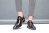 Men Pointed Toe Leather Shoes Slip On Low Heel Footwear