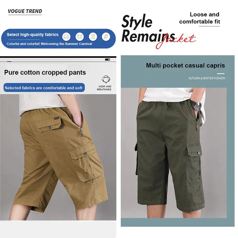 Men's Cropped Shorts Pure Cotton Business Gentleman Casual Work Shorts