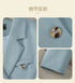 Chic Women's Office Suit Set: Long Sleeve Double Breasted Short Tops with Slim High Waisted Pencil Pants for Spring Fashion