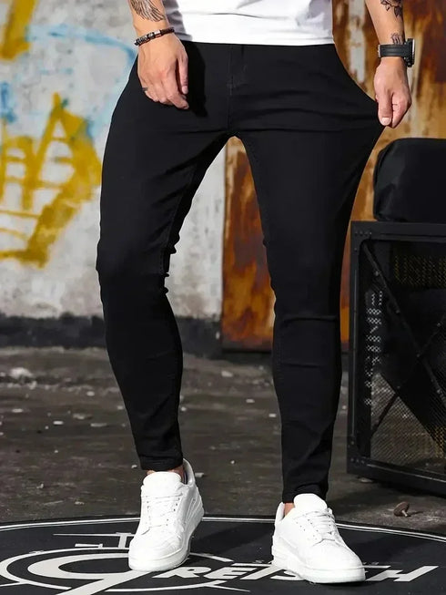 Mens Slim Fit Classic Skinny Jeans for Casual Street Style