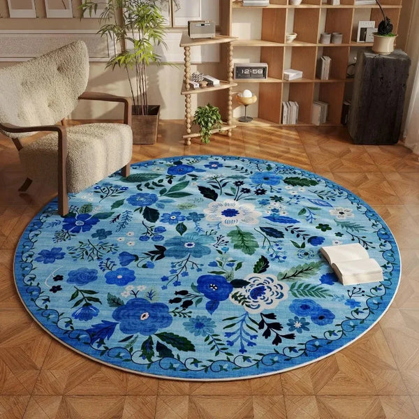 European Pastoral Style Colorful Floral Bohemian Decorative Rugs and Comfortable Circle Carpet