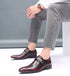 Men Pointed Toe Leather Shoes Slip On Low Heel Footwear