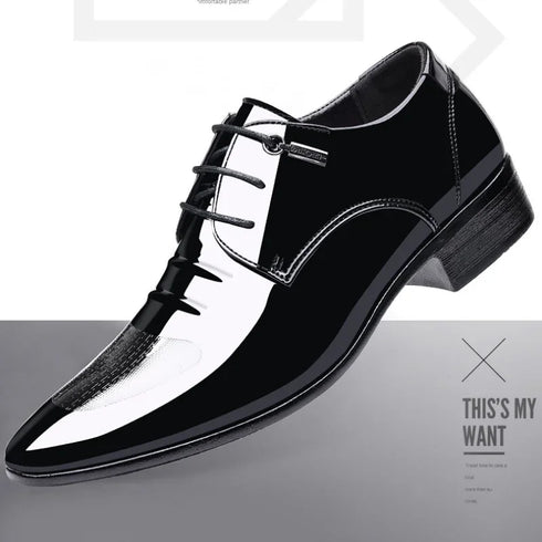 Elegant Oxford Leather Shoes for Men - Breathable and Comfortable Formal Flats for Office, Weddings, and Daily Wear - Perfect Plus Size Business Footwear with Pointed Toe Design