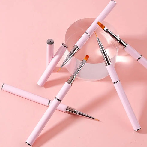 Professional Dual-ended Acrylic Nail Art Brush Set for Creative Gel Polish Manicure and Detailed Flower Painting, Ideal for Spooky Season Nails