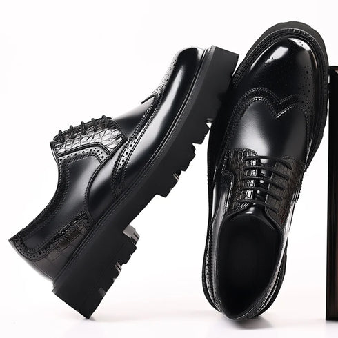Mens Derby Shoes Height Increase Formal Dress Footwear Casual Leather Oxford Shoes