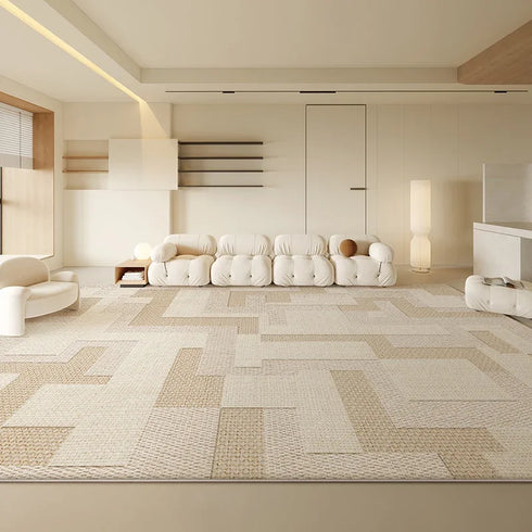 Large Size Geometric Living Room Carpet Luxury Home Decoration Rug Easy To Clean Non-Slip Bedroom Mat