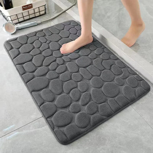 Mat Non Slip Cobblestone Embossed Bathroom Rug Memory Foam Doormat